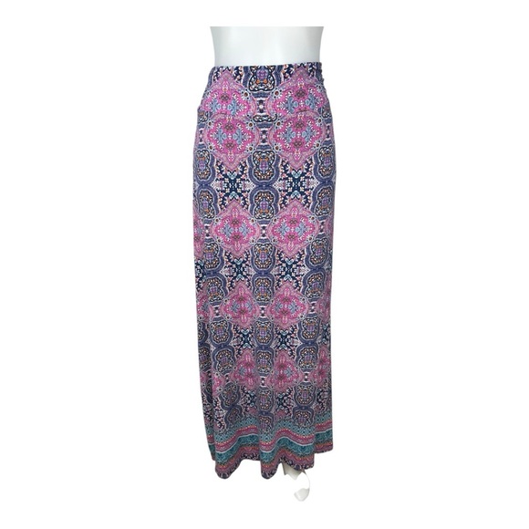 Cynthia Rowley Women’s Long Paisley Maxi Skirt Size Medium Pink/Blue Patterned - Picture 1 of 8